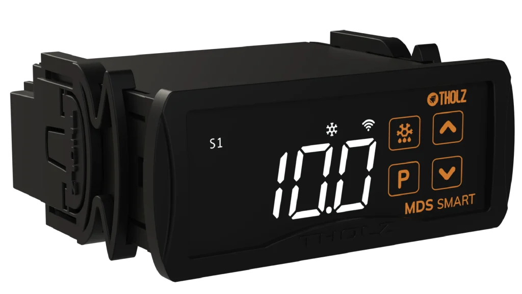 MDS Smart Tholz, termostato digital para controle de refrigeração com display de alta visibilidade e interface intuitiva.