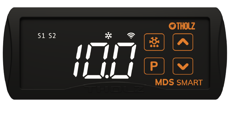MDS Smart Tholz, termostato digital para refrigeração com display frontal e interface intuitiva para controle preciso de temperatura.