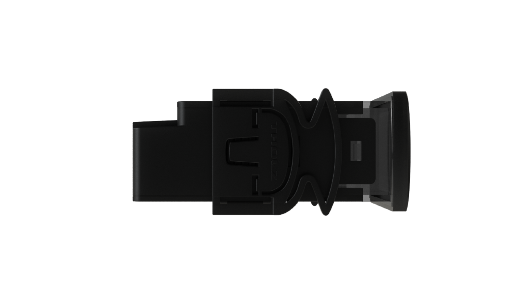 Vista lateral do TLS Smart Tholz, termostato digital para refrigeração com design compacto para instalação em painel.